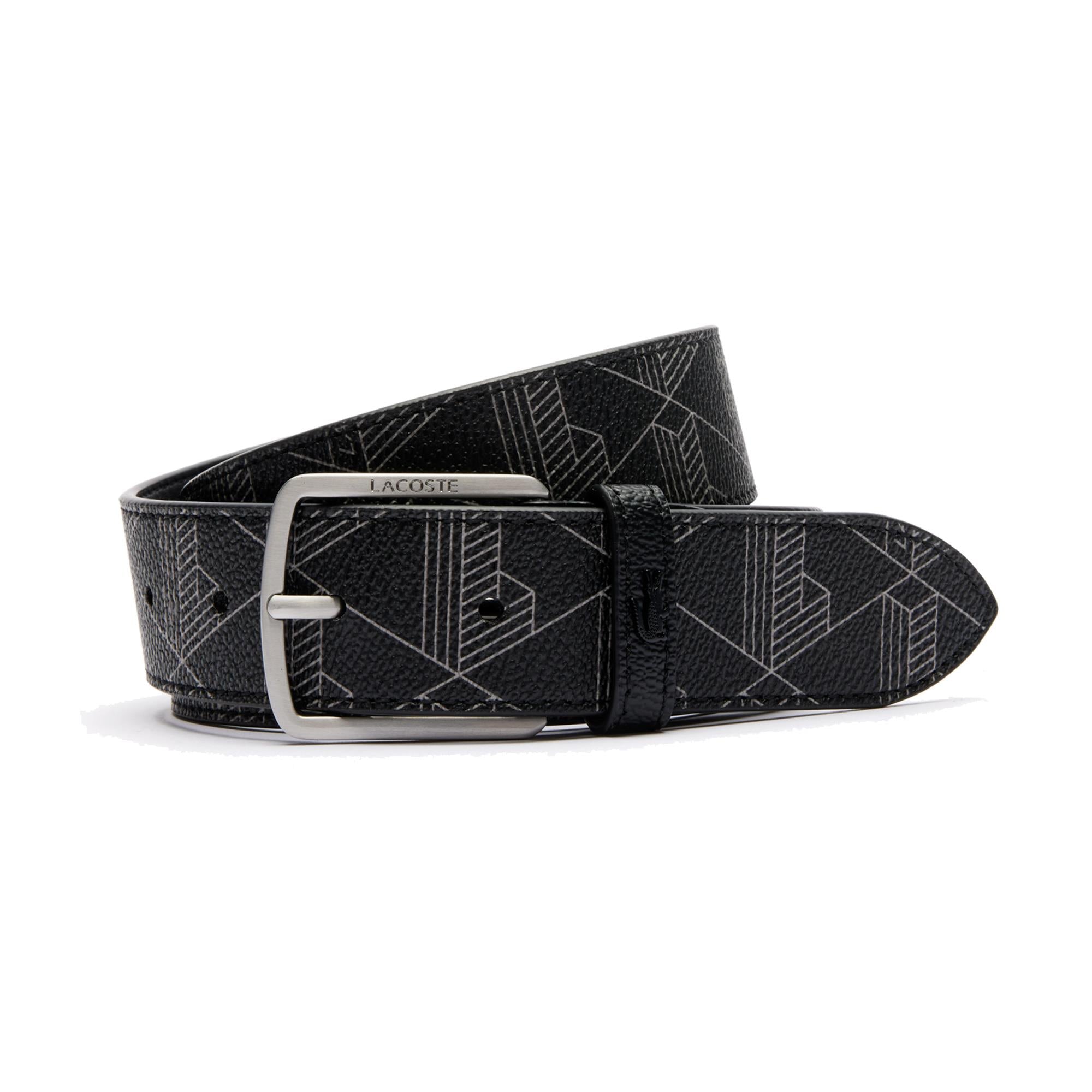 Lacoste Monogram Mens Belt Black/Grey